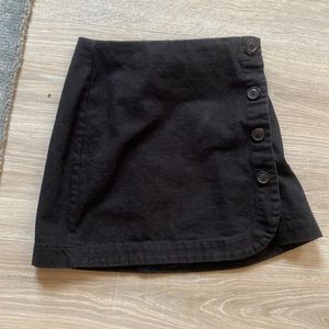 Black Button Down Mini Skirt
